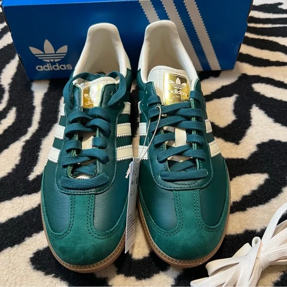 NWT Adidas Samba OG W Collegiate Green Cream White Sneakers Size Women’s 8 - Picture 11 of 16